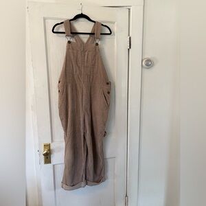 BDG Light Brown Baggy Corduroy Overalls